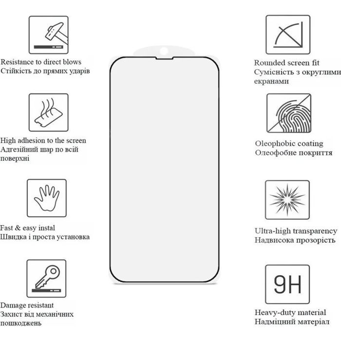 Стекло защитное Drobak Ceramics Apple iPhone 17 Pro (333354) изображение 2 Стекло защитное Drobak Ceramics Apple iPhone 17 Pro (333354) изображение 2