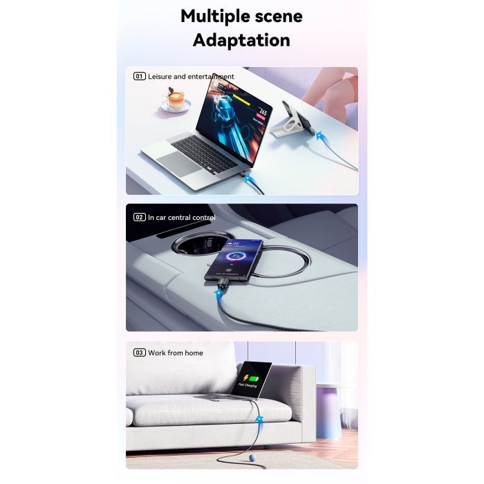 Дата кабель USB-C to USB-C 2.0m 100W white Essager (EXCTT1-WLA02-P) изображение 8