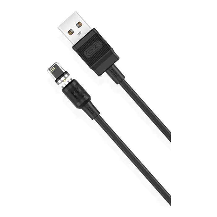 Дата кабель USB 2.0 AM to Lightning 1.0m 2.1A magnetic NB187 black XO (6920680879632)