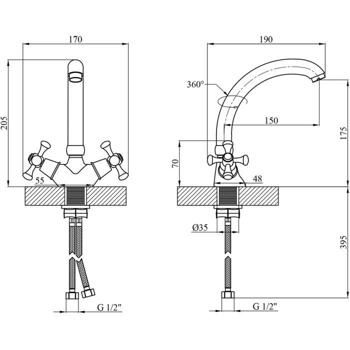 Смеситель Kroner Rhein-C031 (CV016434) изображение 8