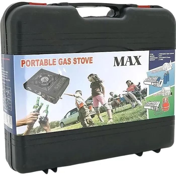 Портативна газова плитка Voltronic MAX-664 під газові балони бутан та пропан-бутан (MAX-66) зображення 2