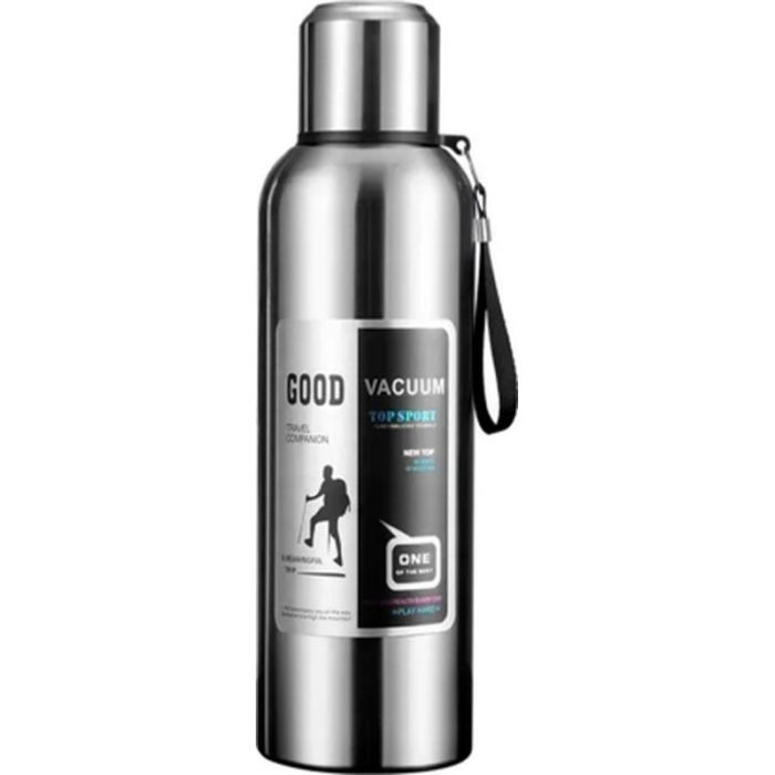 Термос Merlion з ситечком та чашкою 0,8 л, сталевий (ZK-127-800Grey)