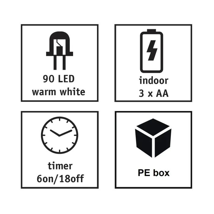 Гирлянда Luca Lighting струна, 1,74 м, теплий білий, 90 LED, таймер (8718861853278) изображение 3