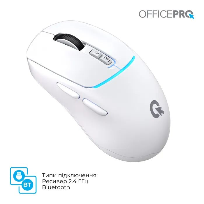 Мышка OfficePro M468W Wireless/Bluetooth White (M468W) изображение 11