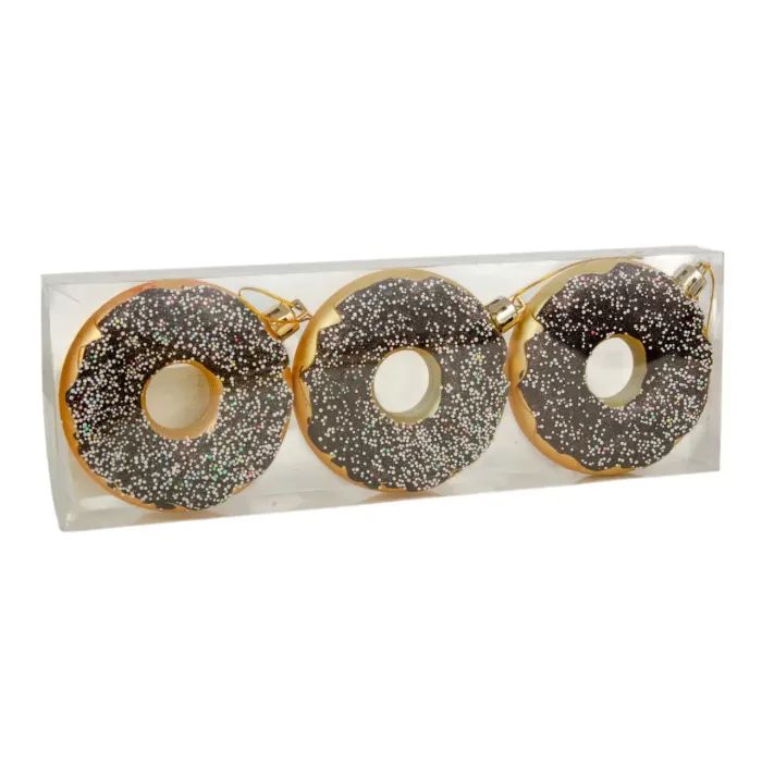 Ялинкова іграшка Chomik пластикові Пончики 3 шт, 8см, коричневі (5901292677169_1)