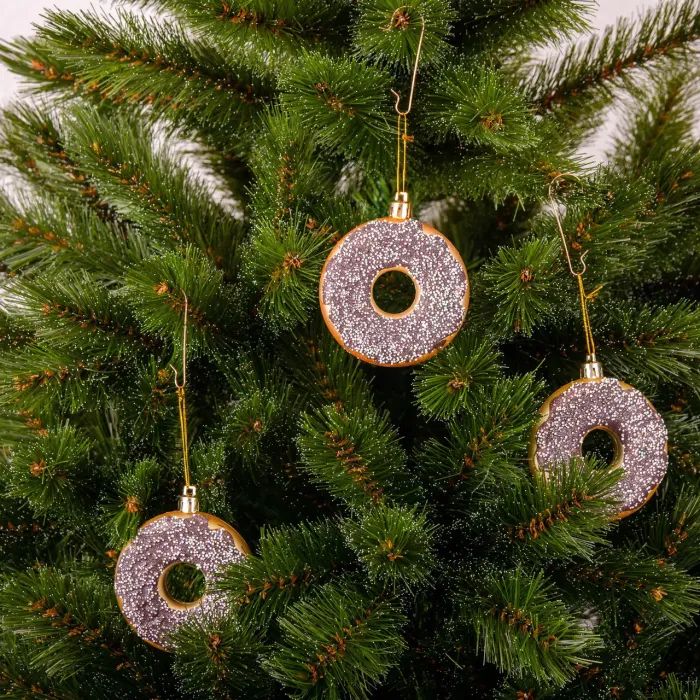 Ялинкова іграшка Chomik пластикові Пончики 3 шт, 8см, коричневі (5901292677169_1) зображення 2