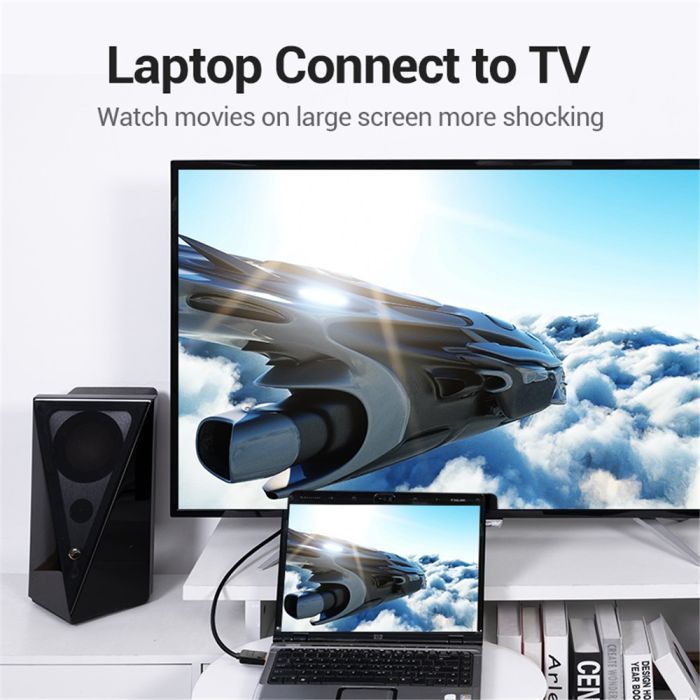 Кабель мультимедийный HDMI M to HDMI M 1.0m 8K cotton braided black Vention (AAUBF) изображение 6