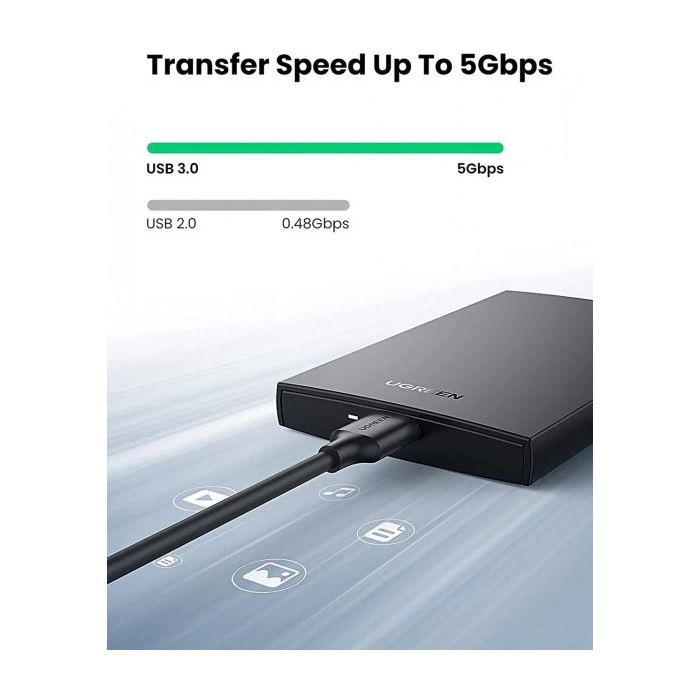 Кишеня зовнішня UGREEN USB 3.0 to 2.5" HDD/SSD CM237 black (60353) зображення 7