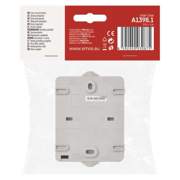 Выключатель EMOS C.5 IP54 подвійний (A1398.1) изображение 6