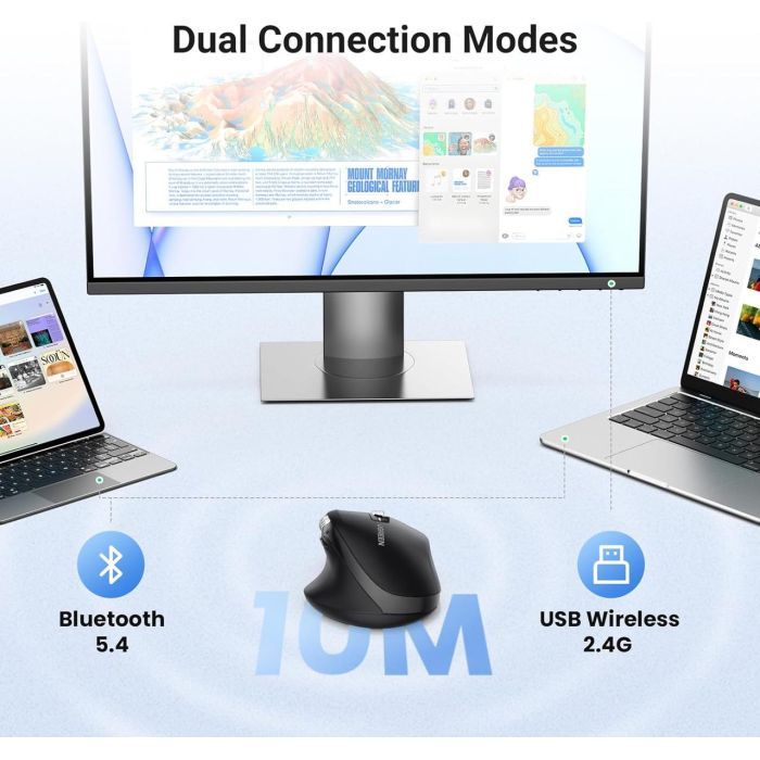 Мишка Ugreen M751 Wireless/Bluetooth Black (45792) зображення 5