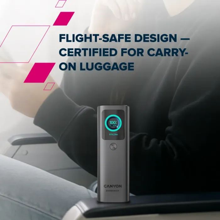 Батарея універсальна Canyon 20000mAh OnPower 265 PD/100W (CNS-CPB265DG) зображення 7
