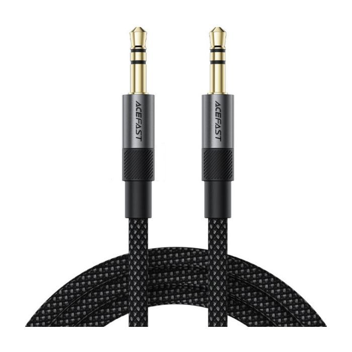 Кабель мультимедийный 3.5mm M to 3.5mm M 1.0m black Acefast (6974316285267)