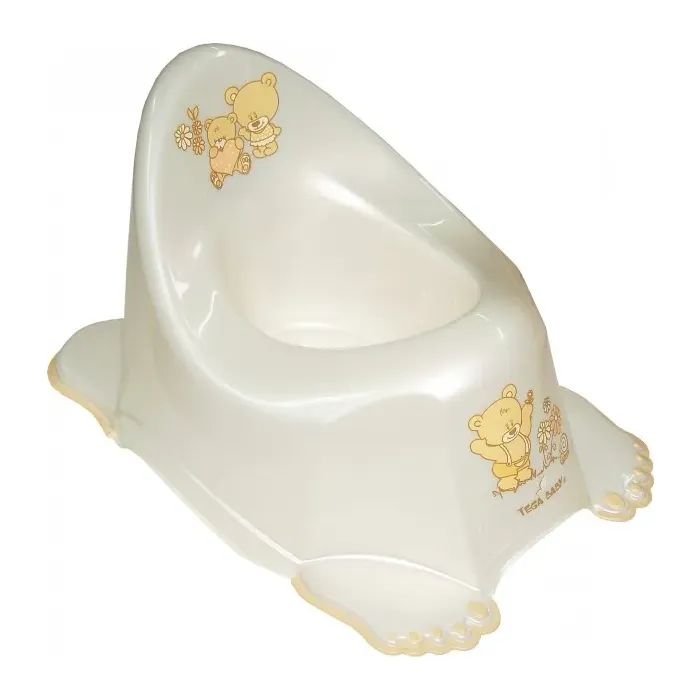 Горшок Tega Baby Teddy Bear з музикою антиковзкий white pearl (PO-046-118)