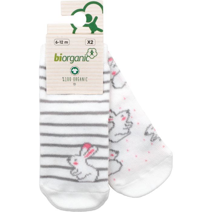 Носки детские Bibaby с зайчиками (68237-6-12-creampink) изображение 2