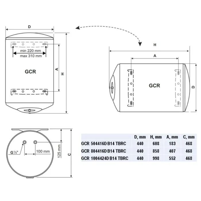Бойлер Tesy Anticalc Reversible GCR 8044 16D B14 TBRC (304852) изображение 6