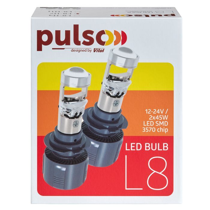 Автолампа PULSO L8-H7/3570 chip/12-24v/2*45W/10800Lm/6500K (L8-H7) зображення 6