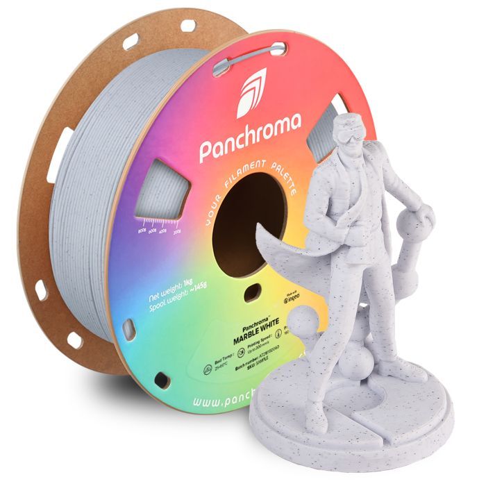 Пластик для 3D-принтера Polymaker PLA PANCHROMA MARBLE 1,75mm 1kg WHITE (CA04005) зображення 4