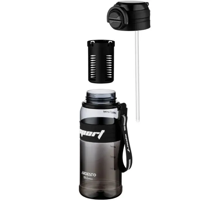 Пляшка для води Ardesto Urban 850мл, пластик, чорний (AR2285UB) зображення 6
