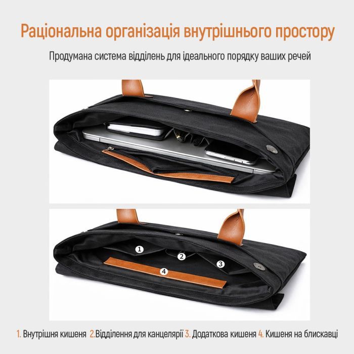 Сумка для ноутбука ColorWay Stylish 15.6" Black (CW-LBS156-BK) изображение 3