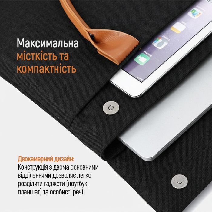 Сумка для ноутбука ColorWay Stylish 15.6" Black (CW-LBS156-BK) изображение 5