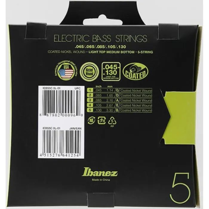 Струны для гитары Ibanez IEBS5C Bass Guitar Strings 45-130 (301876) изображение 2