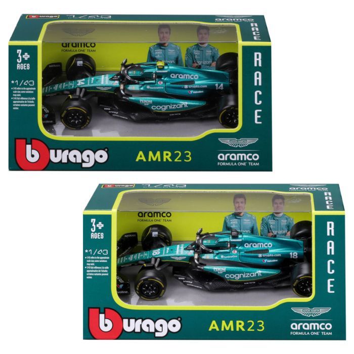 Масштабная модель автомобиля Bburago Автомодель - Aston Martin AMR23 (2023) 1:43 (18-38090)