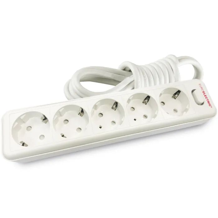 Сетевой фильтр питания EUROELECTRIC Х5 10А 3м White (EE-105-3M)