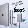 Концентратор Ugreen USB-C 7-in-1 2xUSB 3.0 + USB-C PD100W + HDMI 4K30Hz + SD/TF black (15214) изображение 6