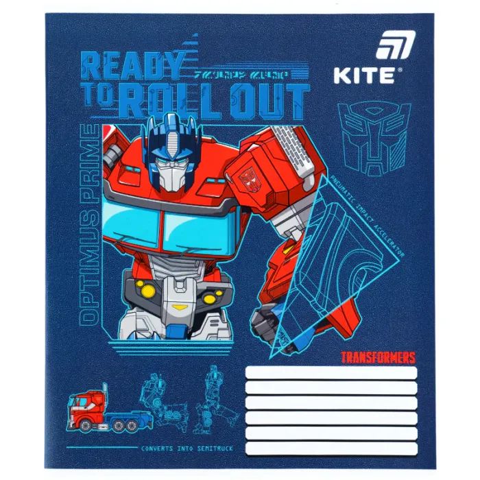 Зошит Kite Transformers, 12 аркушів, коса лінія (TF26-235) зображення 10