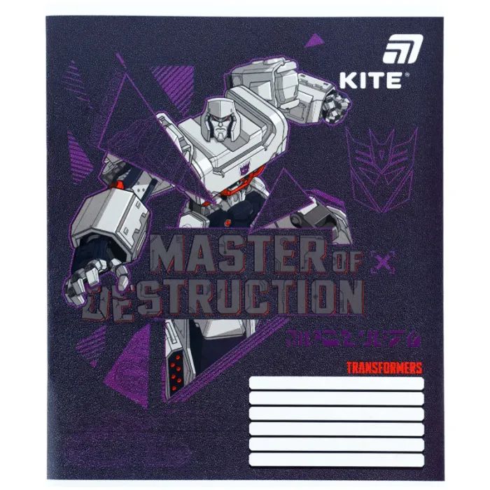 Зошит Kite Transformers, 12 аркушів, коса лінія (TF26-235) зображення 2