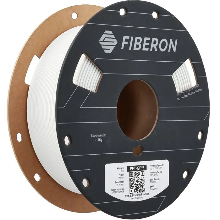 Пластик для 3D-принтера Polymaker Fiberon PET-GF15 1,75mm 0,5kg WHITE (FL02003) зображення 3
