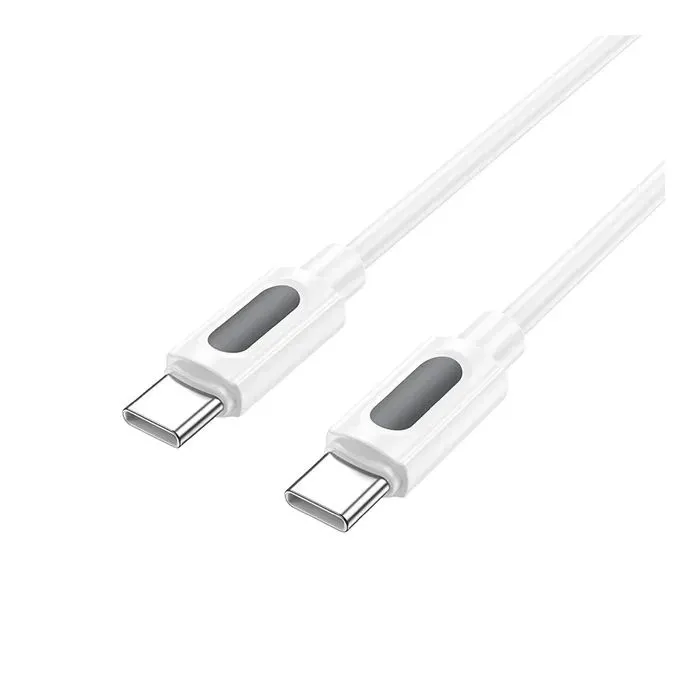 Дата кабель USB-C to USB-C 1.0m 60W silicone BX114 Structure white BOROFONE (6941991116919)