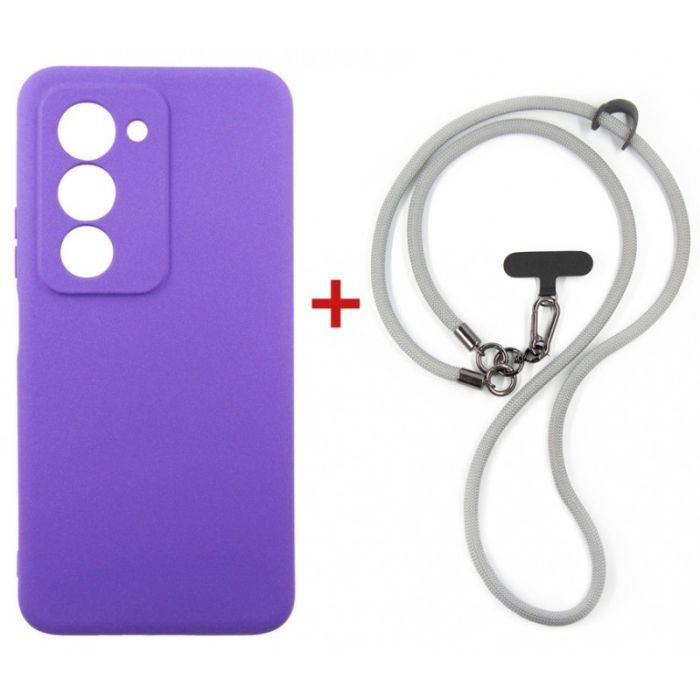 Чехол для мобильного телефона Dengos Case + Cross-body Strap Xiaomi Redmi 15 Black+Grey (DG-KM-CCRB-43)