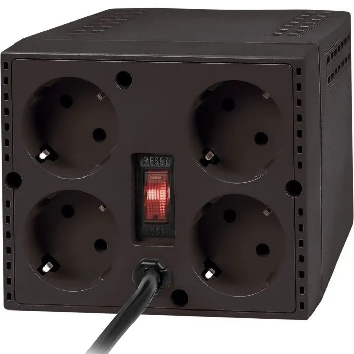 Стабілізатор напруги Defender AVR Premium 1500 600W, 4 розетки, Black (99060) зображення 3