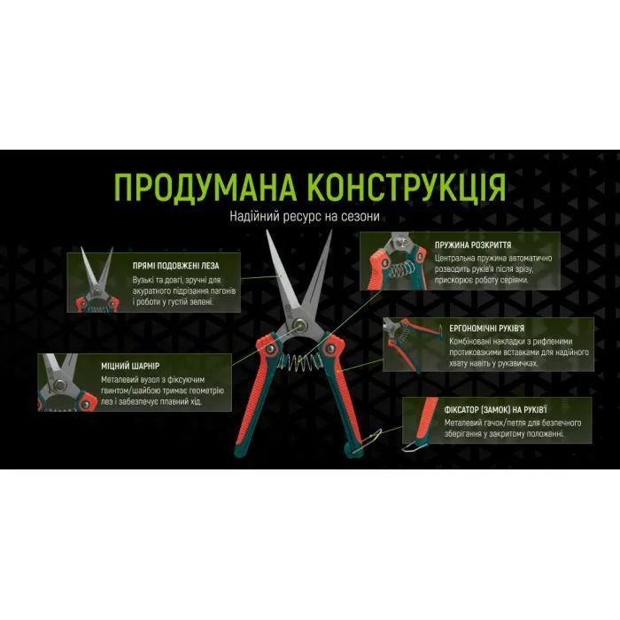 Секатор Alloid прямий, 200мм (PS-47200) зображення 7