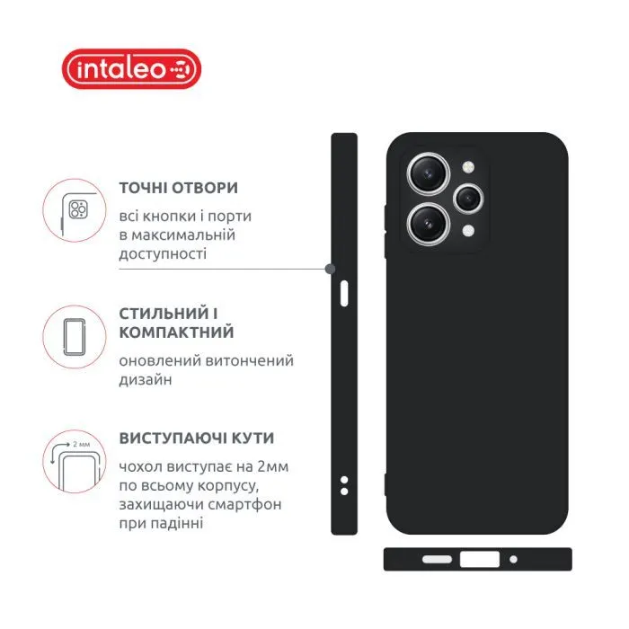 Чохол до мобільного телефона Intaleo Silicone Xiaomi Redmi 12 Black (1283126600630) зображення 4