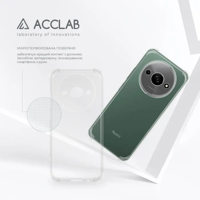 Чохол до мобільного телефона ACCLAB TPU ShockProof Xiaomi Redmi A3 Transparent (1283126611070) зображення 5