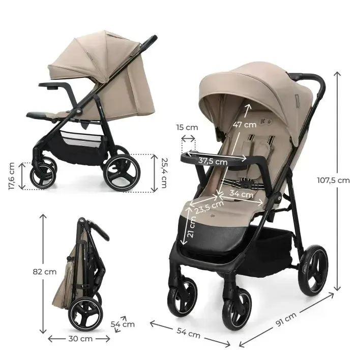 Коляска Kinderkraft Trig 3 Tray Beige (KSTRIG03BEG000T) (5902533930845) зображення 10