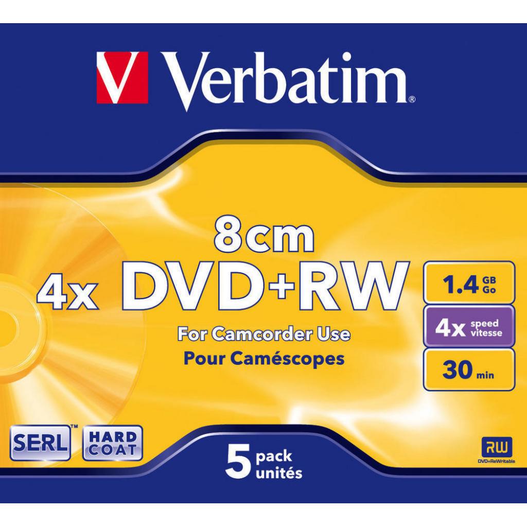 Диск DVD Verbatim mini 1.4Gb 4X Jewel 5шт Matt Silver (43565) зображення 2