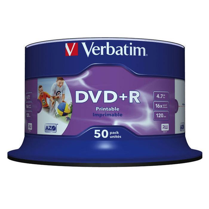 Диск DVD Verbatim 4.7Gb 16X CakeBox 50штWidePrintable (43512) зображення 2