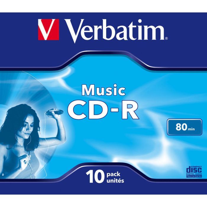 Диск CD Verbatim CD-R 700Mb 16x Jewel Case 10 Pack Music (43365) изображение 2