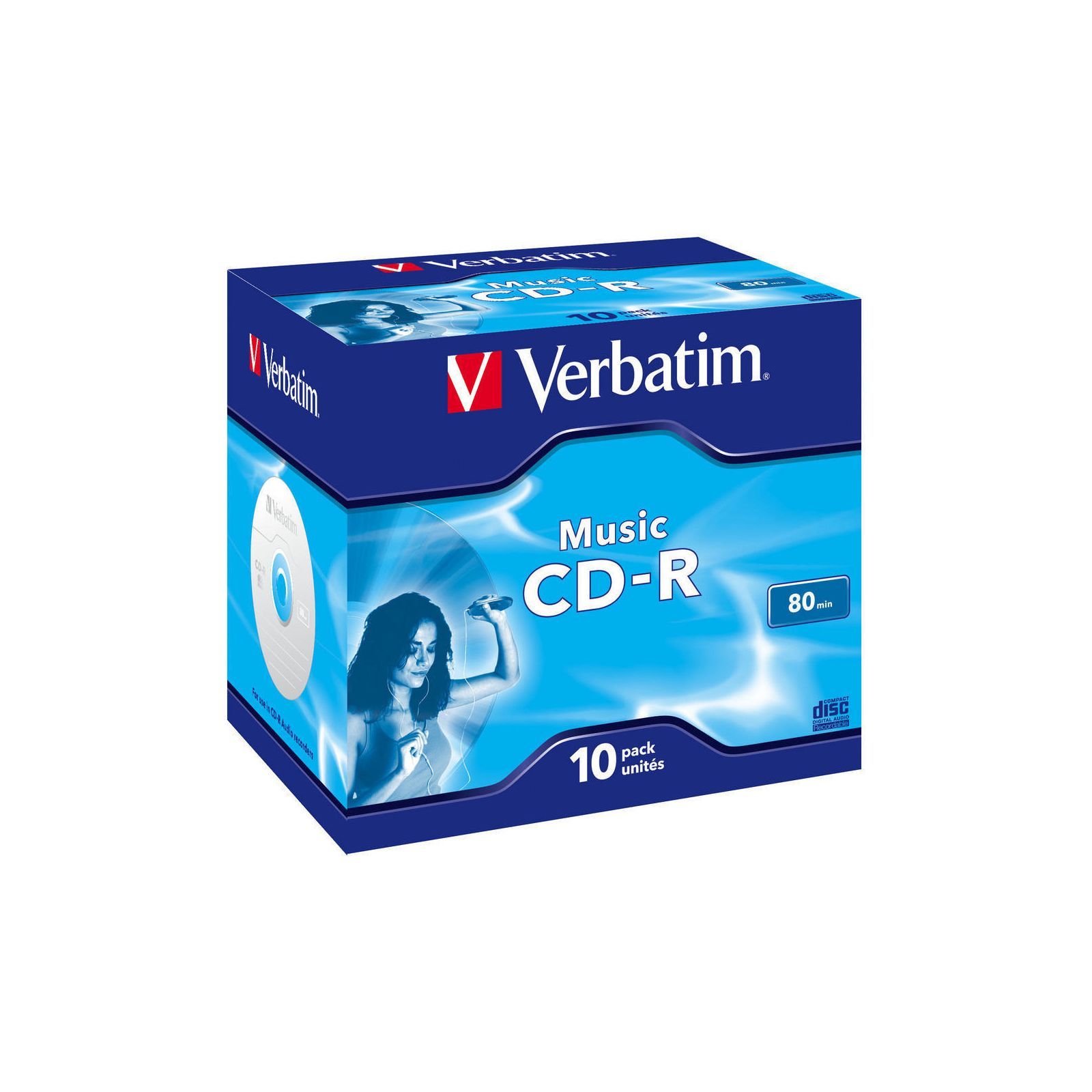 ᐈ Купить диск cd Verbatim CD-R 700Mb 16x Jewel Case 10 Pack Music