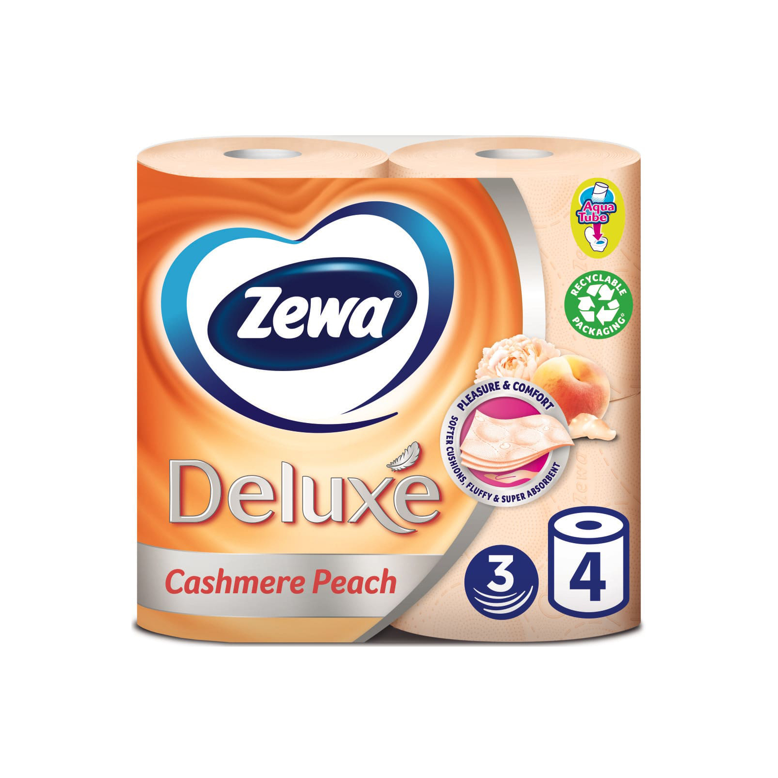 Туалетная бумага Zewa Deluxe Персик 3 слоя 4 рулона (9011111035769)