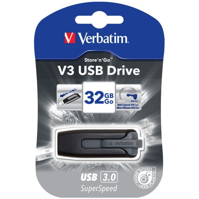 USB флеш накопитель Verbatim 32GB Store 'n' Go Grey USB 3.0 (49173) изображение 5