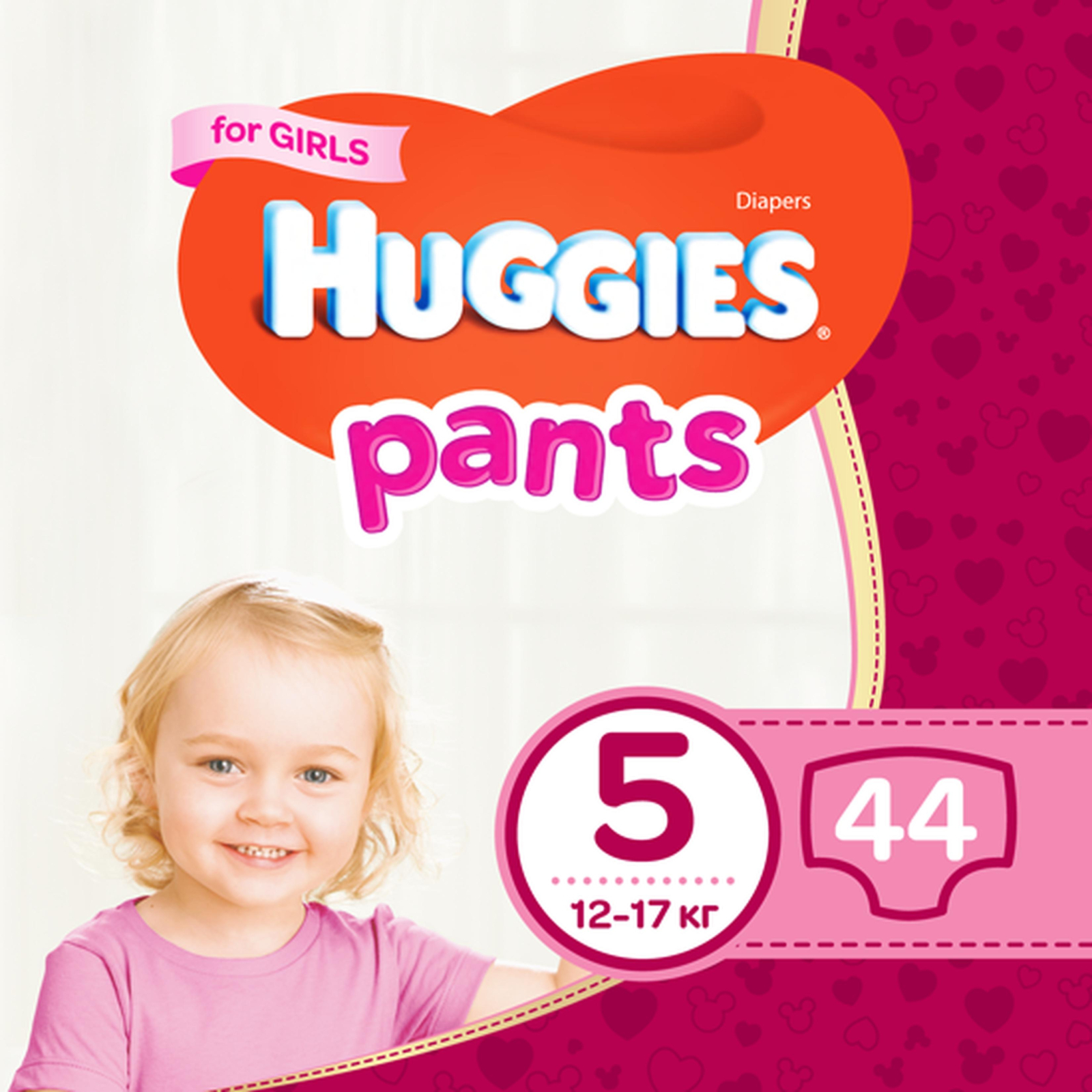 Подгузники Huggies Pants 5 для девочек (12-17 кг) 88 шт (44x2) (5029054216446)