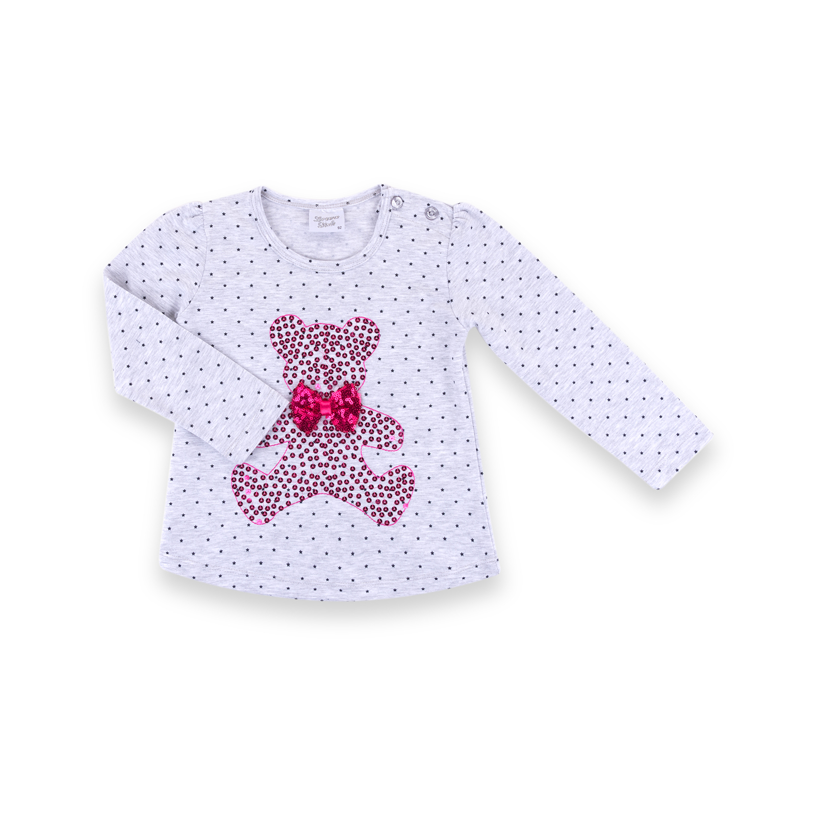 Набор детской одежды Breeze с мишкой из пайеток (9584-116G-gray) изображение 2