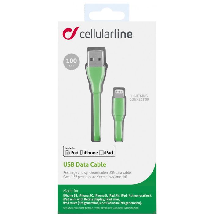 Дата кабель USB 2.0 AM to Lightning 1.0m pink Cellularline (USBDATACFLMFIIPH5P) изображение 4