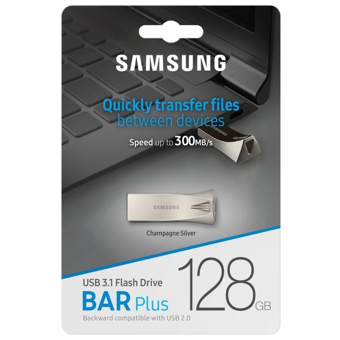 USB флеш накопитель Samsung 128GB Bar Plus Black USB 3.1 (MUF-128BE4/APC) изображение 7