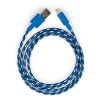 Дата кабель USB 2.0 AM to Type-C 2color nylon 1m blue Vinga (VCPDCTCNB31B) зображення 3