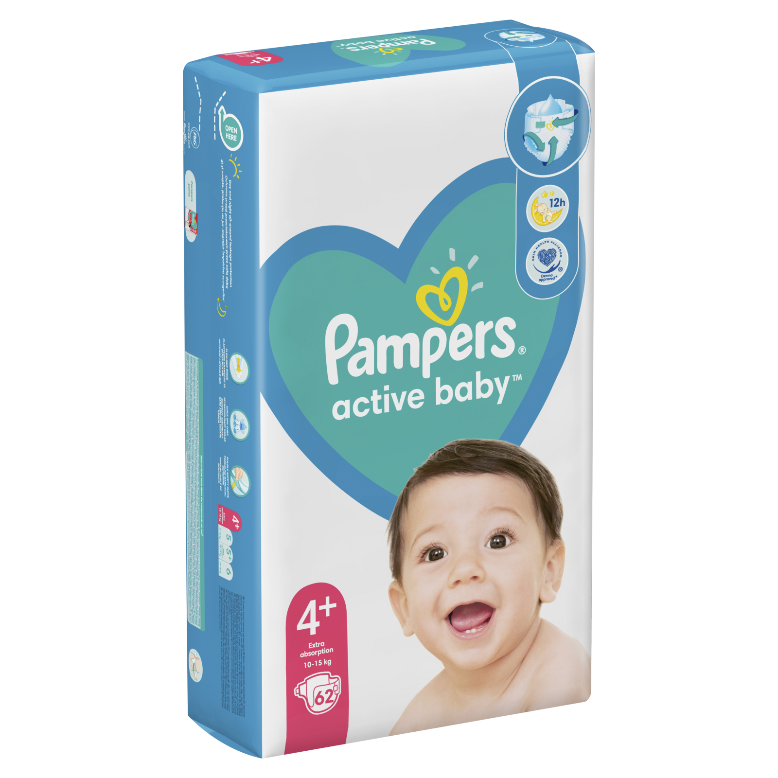 Подгузники Pampers Active Baby Maxi Plus Размер 4+ (10-15 кг) 62 шт (8001090948335) изображение 3